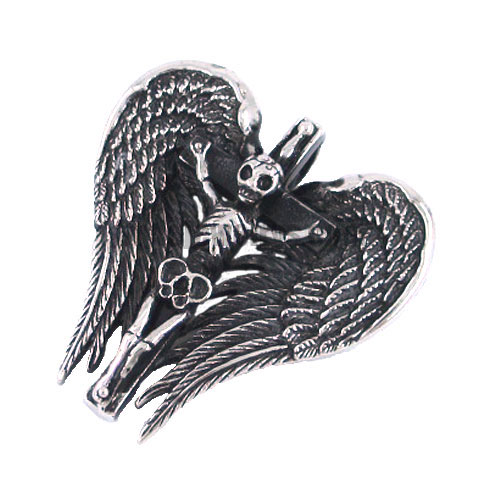 Stainless steel jewelry pendant cross skull pendant & wings skull pendant SWP0085 - Click Image to Close